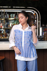 Denim fringes shirt